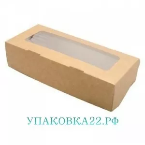 Крафт коробочка с окном-0 (16, 5*7*4 см)