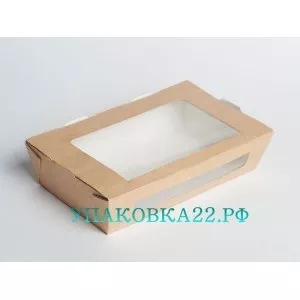 Крафт коробочка с окном-6 (19*15*5 см)