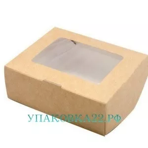Крафт коробочка с окном-3 (10*8*3, 5 см)